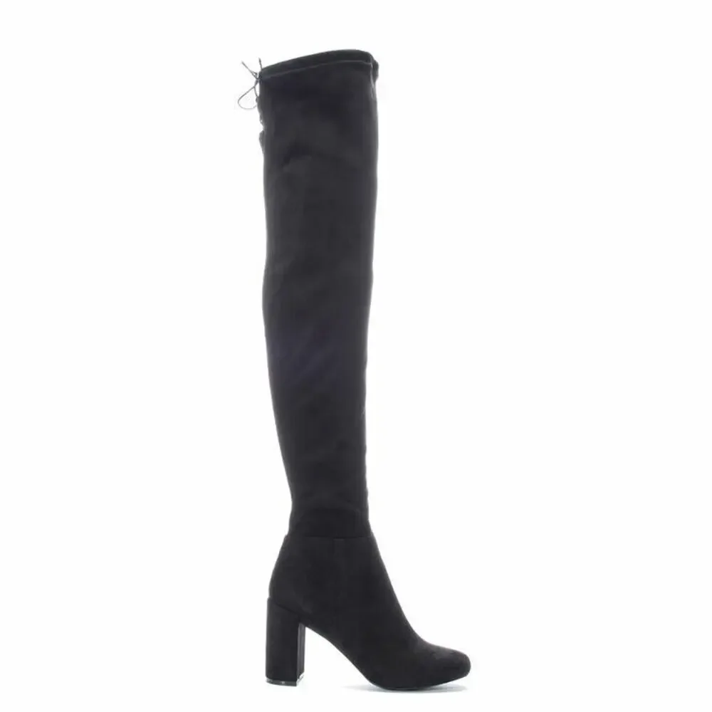 Chinese Laundry Women Over the Knee Boots King Size US 6.5 Black Suedette